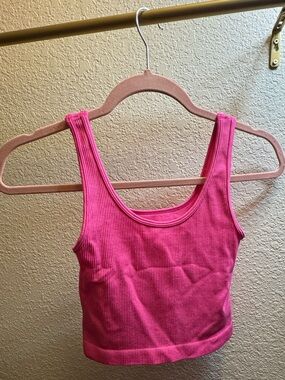 OQQ Hot Pink Cropped Ribbed Tank